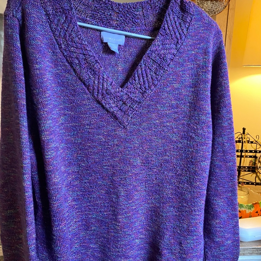 Laura Scott purple sweater